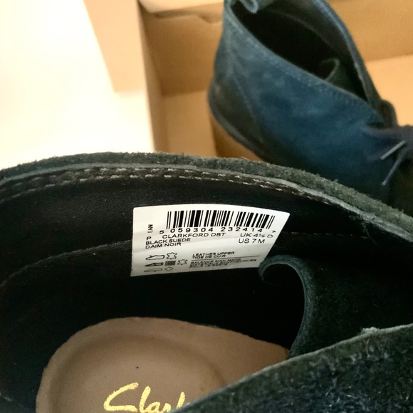 Clarks Clarkford DBT Black Suede Chukka Ankle Boots Leather Wedge heel Booties 7 - Picture 16 of 16